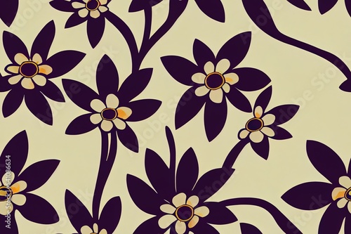 70s Retro flower power pattern background
