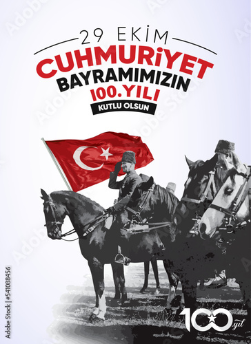 29 Ekim Cumhuriyet Bayrami Kutlu Olsun. (istanbul Turkiye) Translation: Happy 29th October our Republic Day. (Istanbul Turkey)