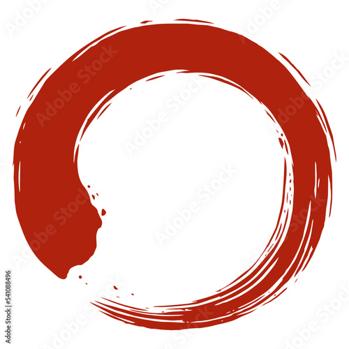 Enso Zen Red Blood Circle Art Brush Vector Design Illustration Icon
