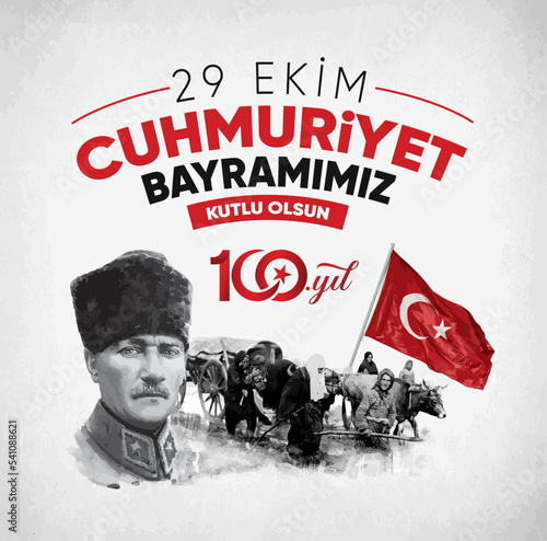 29 Ekim Cumhuriyet Bayrami Kutlu Olsun. (istanbul Turkiye) Translation: Happy 29th October our Republic Day. (Istanbul Turkey)