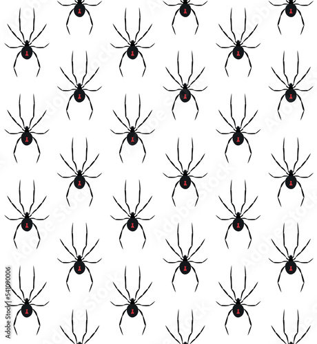 Vector seamless pattern of flat hand drawn spider isolated on white background © Sweta