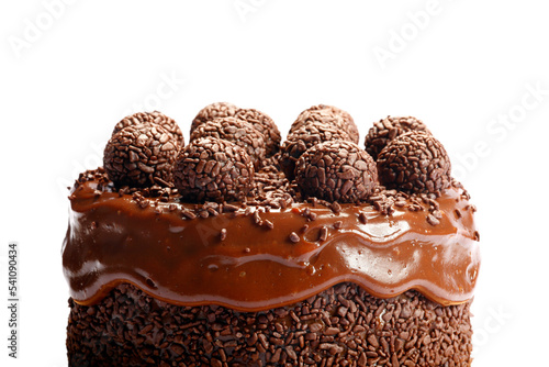 Chocolate cake with bonbon photo