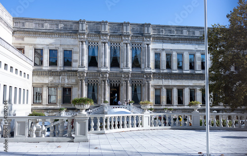 Istanbul Turkey, 13 September 2022 ,Çırağan Palace (Çırağan Sarayı), a former Ottoman palace, is now a five star hotel in the Kempinski Hotels chain. located on the European shore of the Bosphorus.