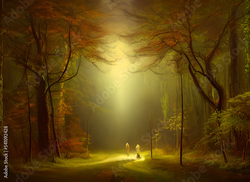 Autumn Fall Walking Fog Dog Forest Trees Tree Sunset People Walk Winter Nature Woman Park Path Woods Couple Morning Person Landscape Dark Silhouette Leaves Road © Kadyn