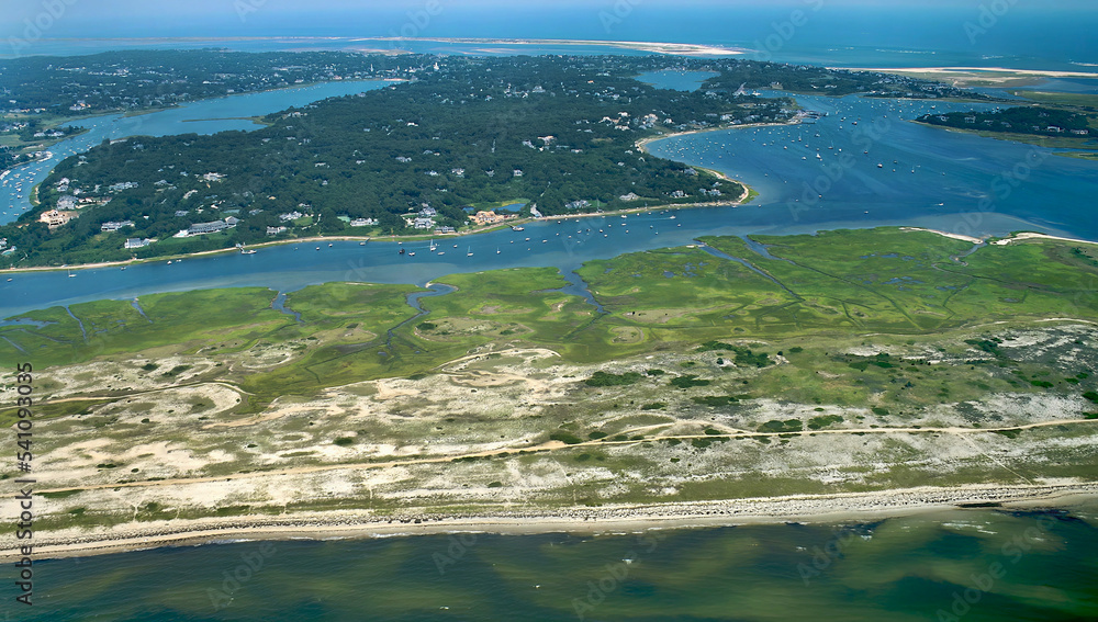 Chatham, Cape Cod Aerial at Hardings Beach and Oyster River 