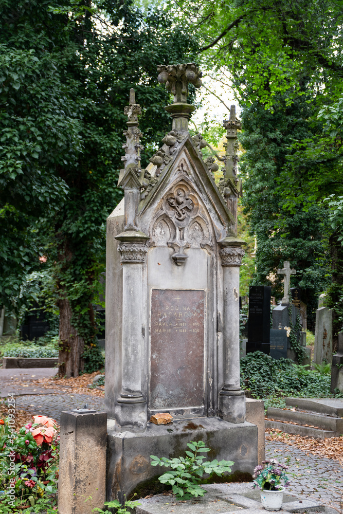 Obraz premium Lápida en cementerio de Olšany, Praga