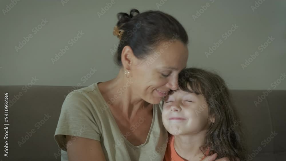 Caressing forwarding time. A tender mother feel love for her sweet little child in the room. Caressing forwarding time. A tender mother feel love for her sweet little child in the room.