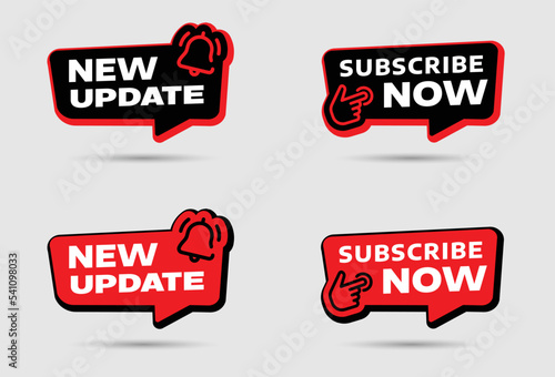 Subscribe and Update Tags. Red and Black Buttons. Limited Offer Banner On White Background