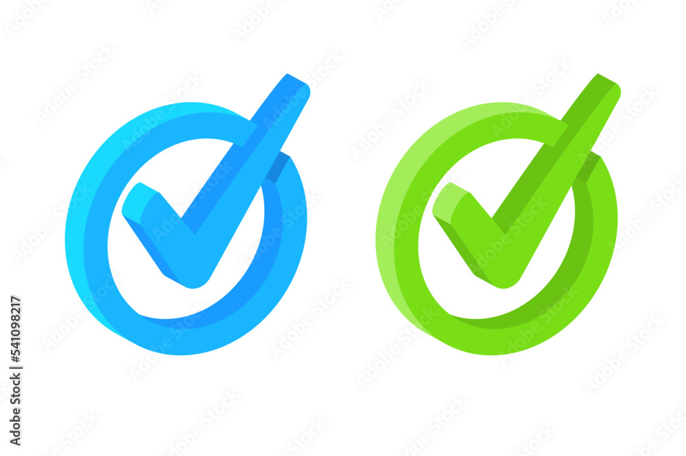 3d checkmark tick icon. Checklist success button correct agree app 3d blue green icon 3d checkmark tick icon. Checklist success button correct agree app 3d blue green icon