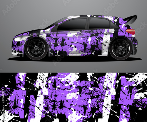 Rally car decal graphic wrap vector  abstract background