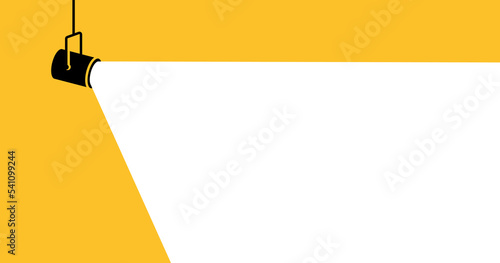 Spotlight banner vector yellow background business design office concept. Spotlight interior banner.