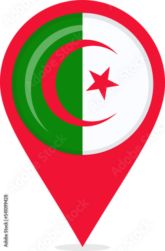 Free Download Map pin icons of Algeria's national flags - GFXLoad