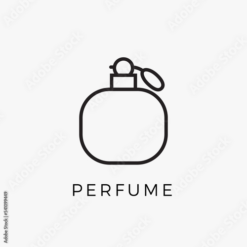 Perfume bottle line icon vector fragrance linear spray art cosmetic flat icon. Perfume illustration scent bottle design deodorant.
