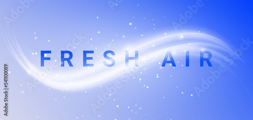 Blue waves fresh air aroma vector abstract clean flow technology condition design wavy pattern stream.