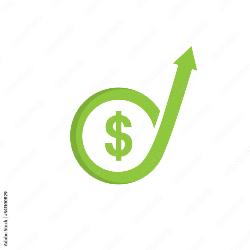 Good process sign of dollar with arrow logo icon illustration Good process sign of dollar with arrow logo icon illustration