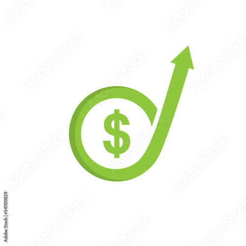 Good process sign of dollar with arrow logo icon illustration
