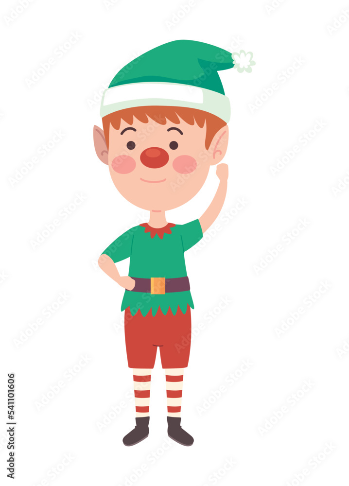 cute male elf saludating