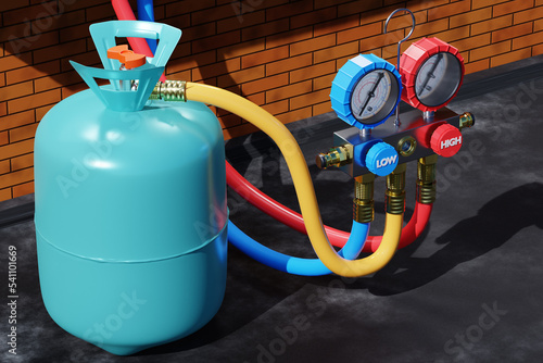 Air cooling balloon. Freon ...