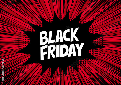 Abstract vector black Friday vector illustration. halftone dot versus comic. Comics book template background. Pop art colorful backdrop.	
