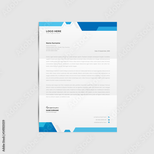 Elegant and minimalist style letterhead corporate business letterhead template design premium