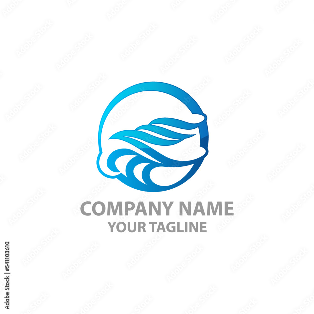 Abstract Wave Logo Icon, trendy abstract, vibrant in blue color. Abstract Wave Logo Icon, trendy abstract, vibrant in blue color.