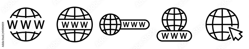 Conjunto de iconos de Sitio web. Www, internet, navegación. Ilustración vectorial Conjunto de iconos de Sitio web. Www, internet, navegación. Ilustración vectorial