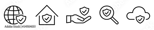 Conjunto de iconos de seguridad. Símbolo de protección. Ilustración vectorial