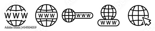 Conjunto de iconos de Sitio web. Www, internet, navegación. Ilustración vectorial