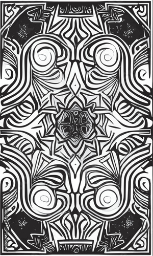 Decorative black and white gothic ornament, base for tattoo