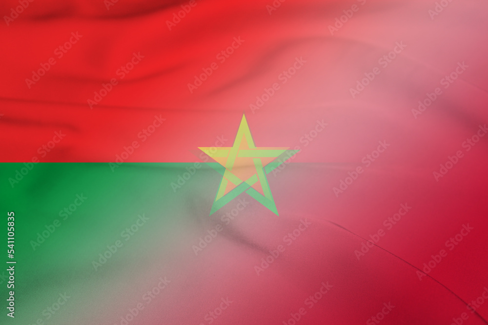 Burkina Faso and Morocco official flag international contract MAR BFA Burkina Faso and Morocco official flag international contract MAR BFA