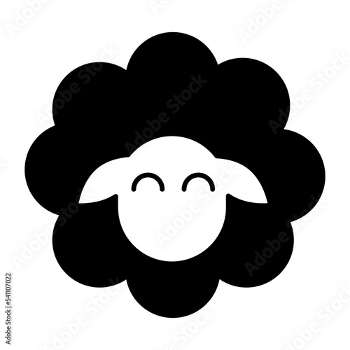 sheep muzzle icon. Vector illustration. stock image. 