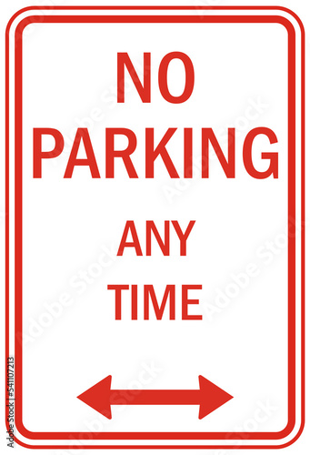 Fotografie Limited time parking sign no parking anytime set
