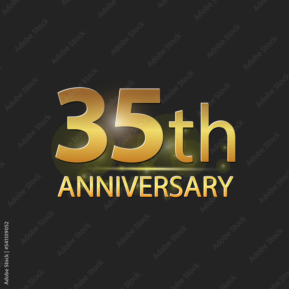 Gold 35th year anniversary celebration elegant logo