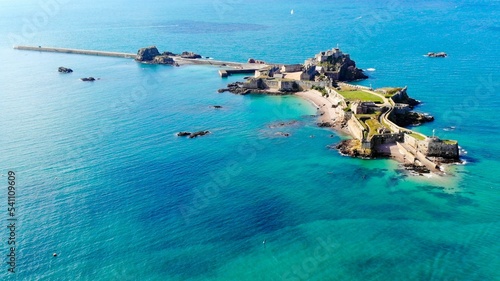 Φωτογραφία Aerial view of Jersey island country - the largest of the Channel Islands