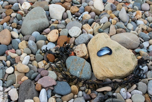 Canvas Print Closeup shot of stones and pebbles