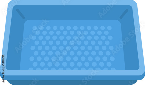 青色のお釣りトレーのイラスト