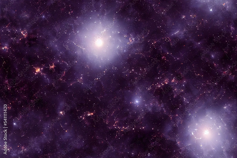 Naklejka premium seamless image of starry cosmos with stars and constellations