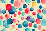Watercolor seamless pattern with pastel color dots. Isolated on white background. Hand drawn clipart. Perfect for card, fabric, tags, invitation, printing, wrapping.