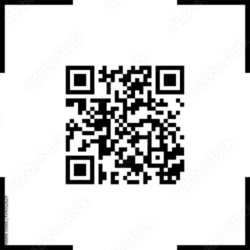 Qr code mockup. Qr code scanner. Transparent barcode reader. Mobile qr code in png photo