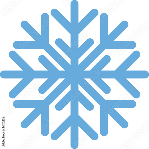 Snowflake icon. Christmas snowflake in png. Isolated snowflake in blue photo