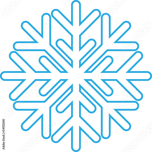 Snowflake icon. Christmas snowflake in png. Isolated snowflake in blue