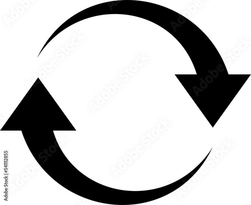 Circular arrow. Refresh symbol. Reload sign with arrow. Load arrow in png. Circular symbol on transparent background