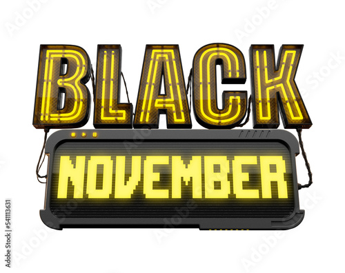 Black November, Selo 3d, Led e fios amarelos photo