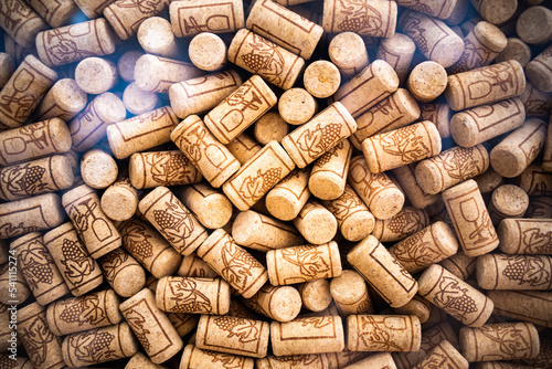 Close-up of a lot of corks.