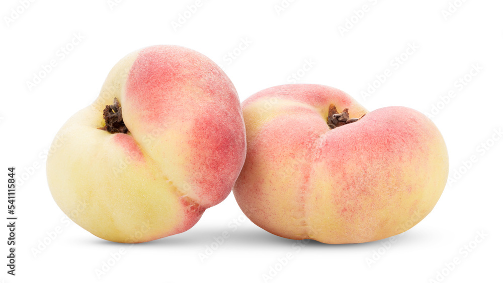Ripe chinese flat peach fruit isolated on transparent png Ripe chinese flat peach fruit isolated on transparent png