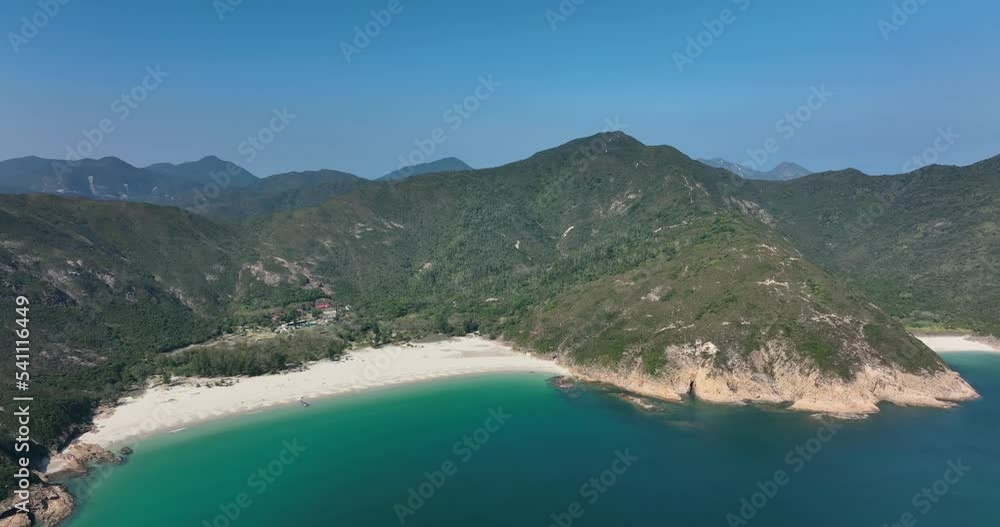 Drone fly over Hong Kong Sai Kung landscape Drone fly over Hong Kong Sai Kung landscape