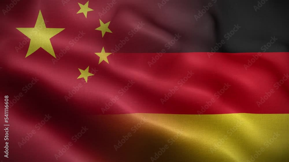 China Germany Flag Loop Background 4K China Germany Flag Loop Background 4K