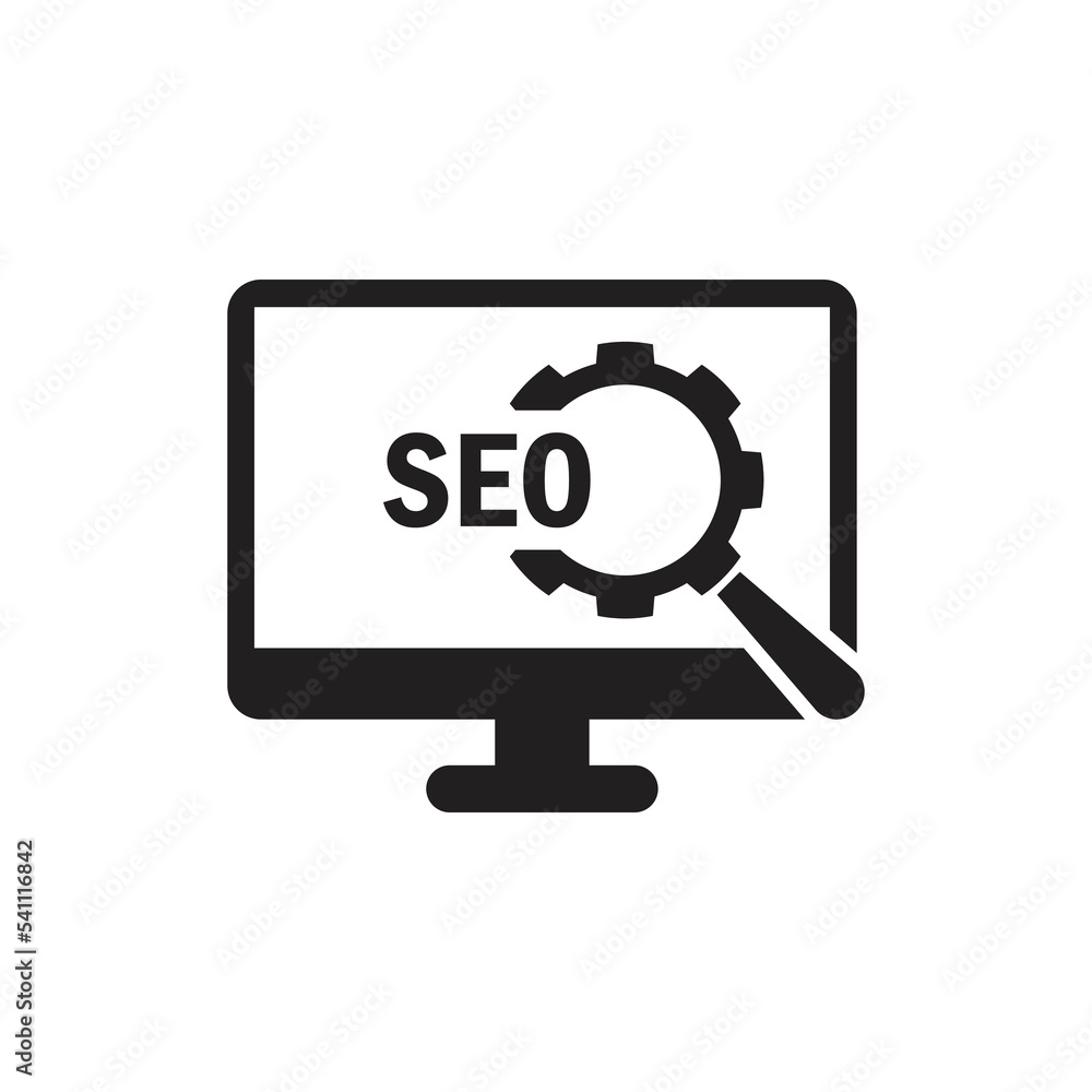 Search engine optimization SEO icon design. isolated on white background. vector illustration Search engine optimization SEO icon design. isolated on white background. vector illustration