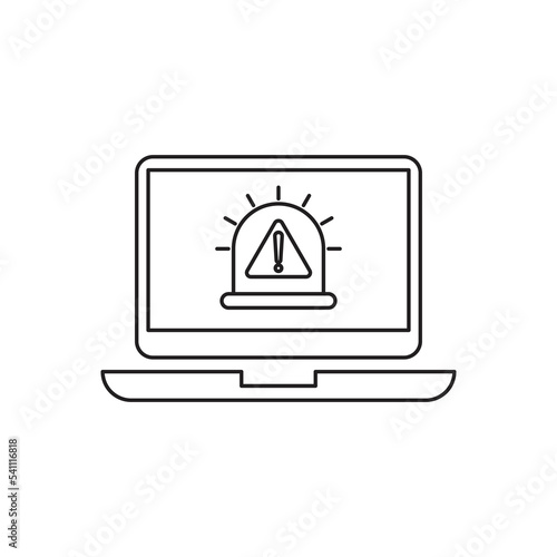 Spyware alarm icon design. Abstract human figure in hat. Spy outline sign. Criminal, suspicious man, warning danger concept. Vector illustration. isolated on white background