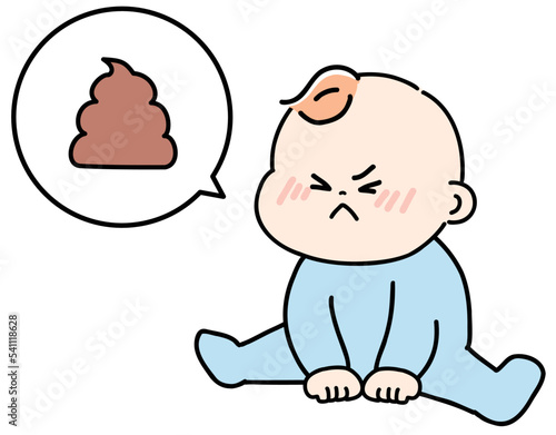 うんちを気張る赤ちゃん　ベビー1